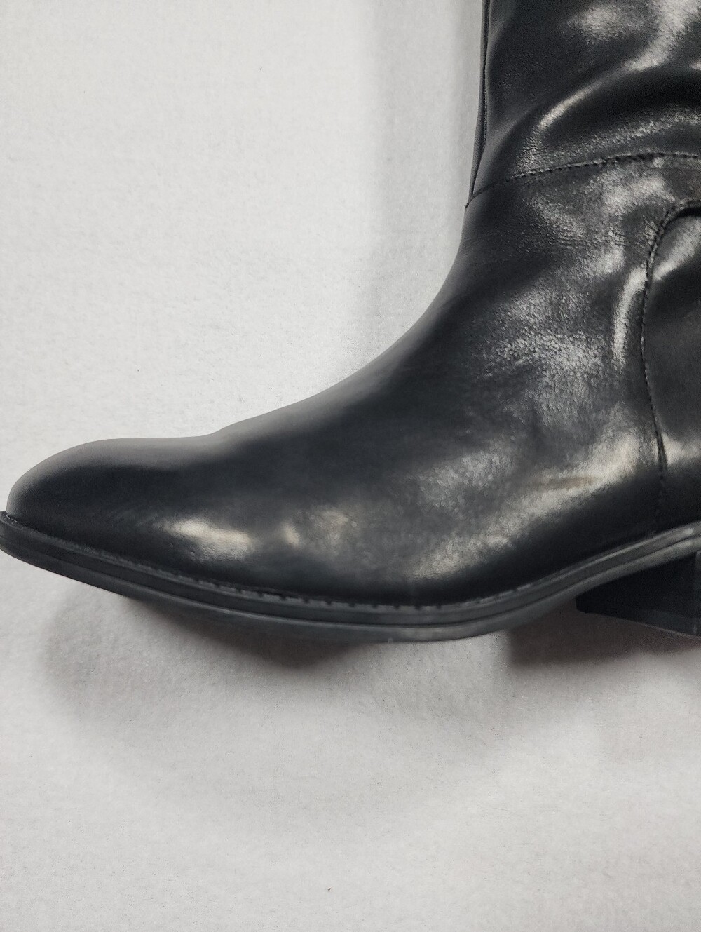 Lauren Ralph Lauren Black and Brown Leather Knee-High Riding Boots - Picture 6 of 16